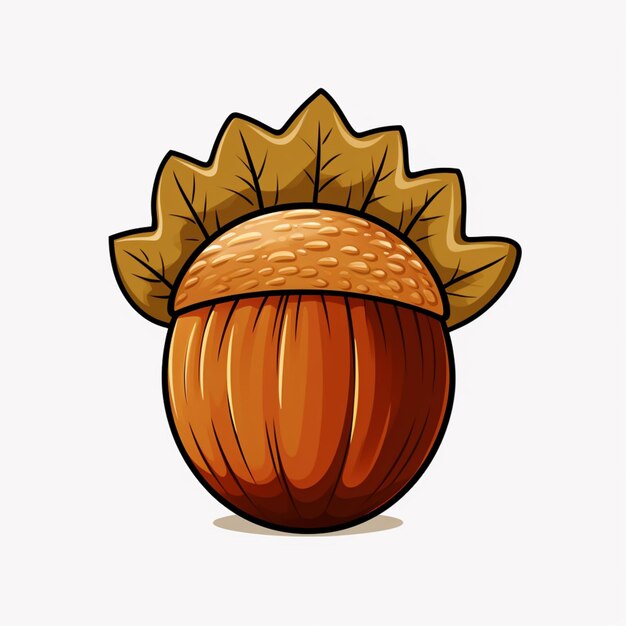 Vector acorn isolated on transparent background