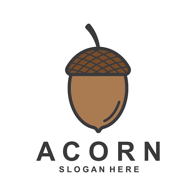 Acorn logo eenvoudige ontwerp sjabloon platte vector illustratie