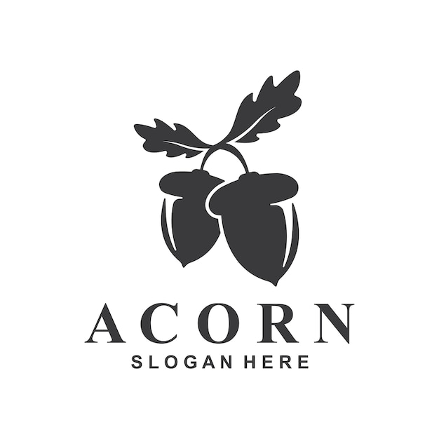 Acorn logo eenvoudige ontwerp sjabloon platte vector illustratie