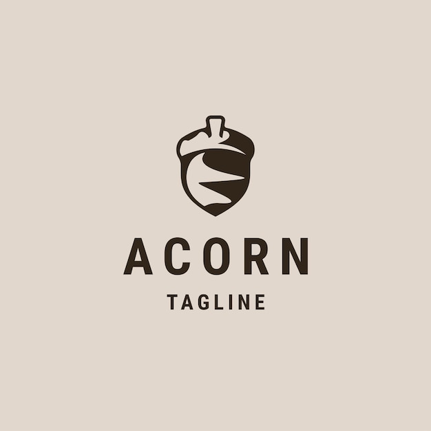 Acorn logo ontwerp sjabloon platte vectorillustratie