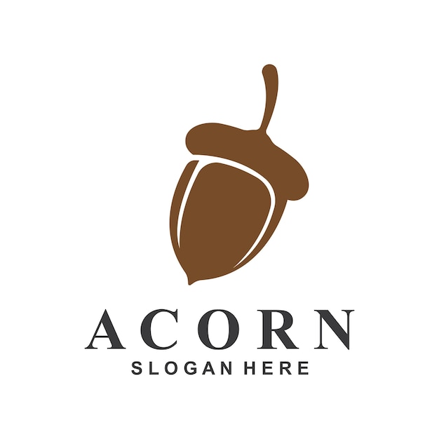 Vector acorn logo simple design template flat vector illustration