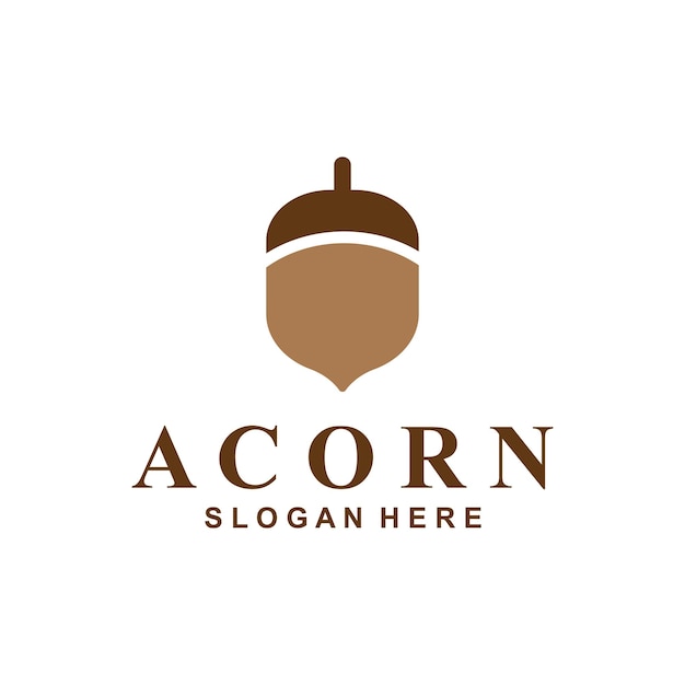 Acorn logo simple design template flat vector illustration