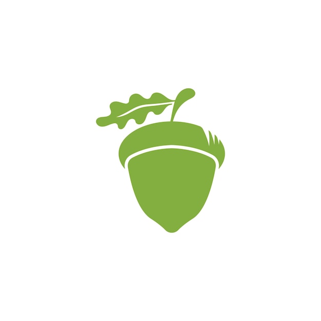 Acorn Logo sjabloon met bladeren