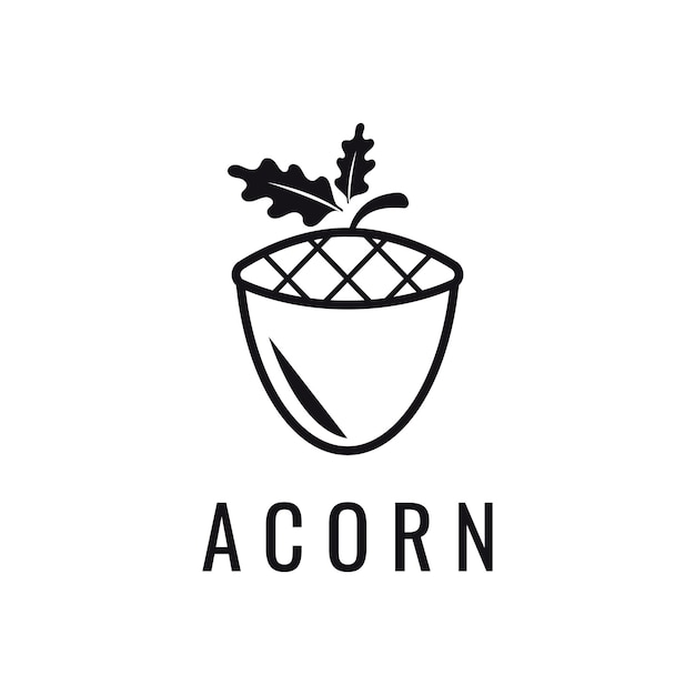 Шаблон логотипа Acorn с листьями