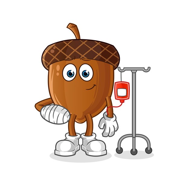 Acorn sick in IV illustration