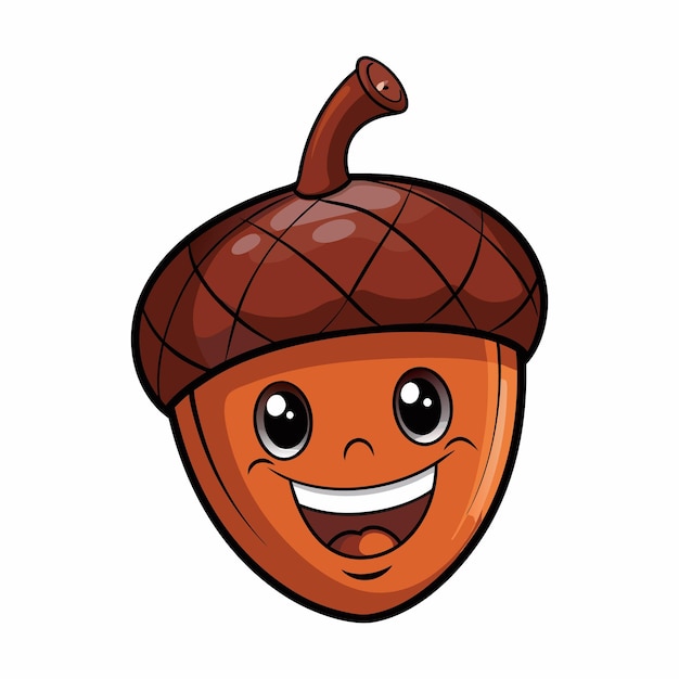 acorn with a smiling face