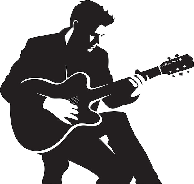 Acoustic Aura Musician Logo Graphic Rhythm Rapture Guitar Player Emblem Design