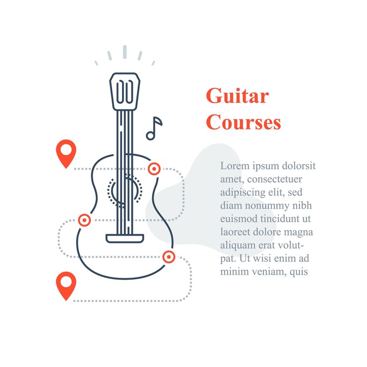 Vector acoustic guitar courses template