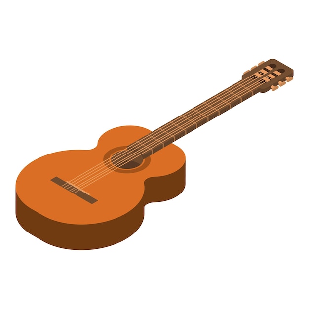 Vector acoustic guitar icon isometric of acoustic guitar vector icon for web design isolated on white background