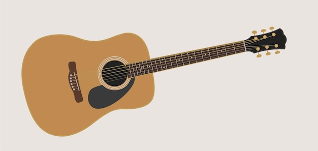 Vector acoustic guitar for musician