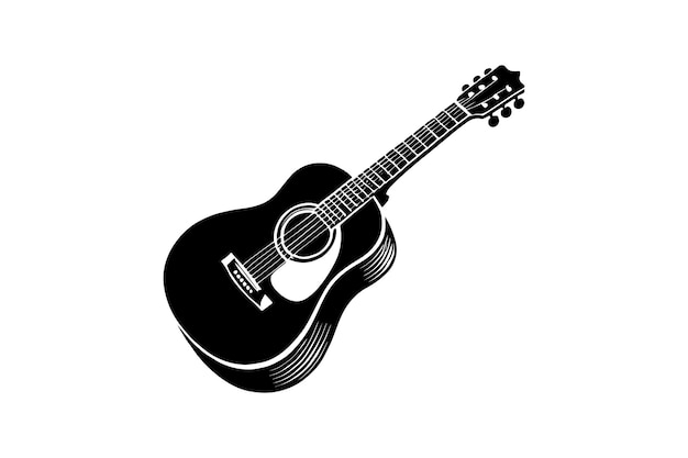 Acoustic Guitar vector met witte achtergrond