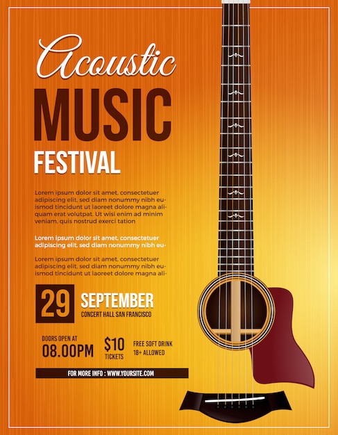 Acoustic Music Guitar Poster