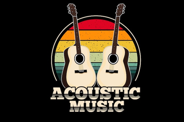 Vector acoustic music vintage retro design