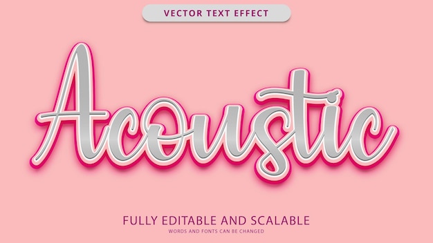 Vector acoustic text effect editable eps file