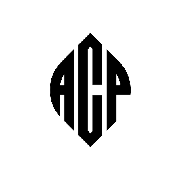 Vector acp circle letter logo design with circle and ellipse shape acp ellipse letters with typographic style the three initials form a circle logo acp circle emblem abstract monogram letter mark vector