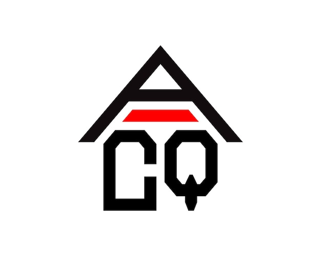ACQ letters real estate construction logo design vector