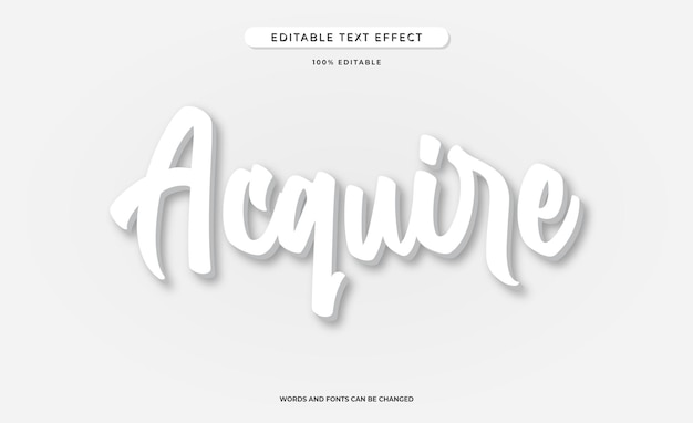 Acquire editable text effect 3d style
