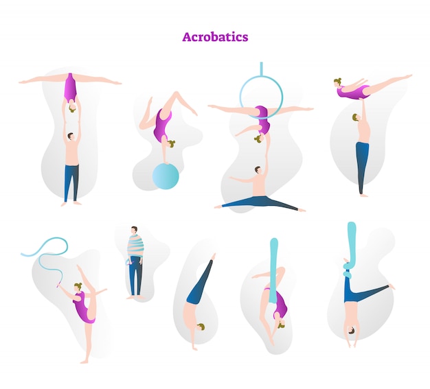 Acrobatiek vector illustratie collectie