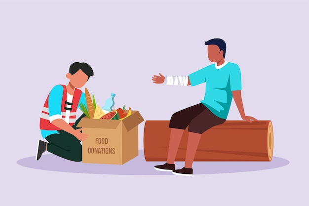 the act of giving concept colored flat vector illustration isolated