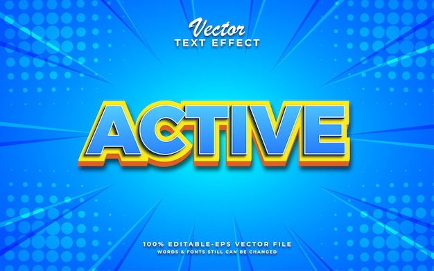 Vector actief cartoon bewerkbaar teksteffect