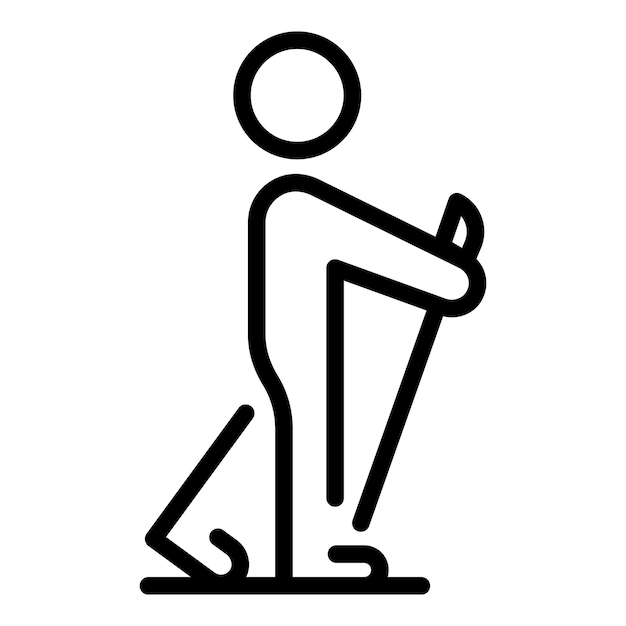 Actief nordic walking-pictogram Overzicht actief nordic-walking vector pictogram voor webdesign geïsoleerd op een witte achtergrond