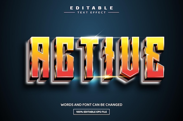 Actieve 3D bewerkbare teksteffectsjabloon