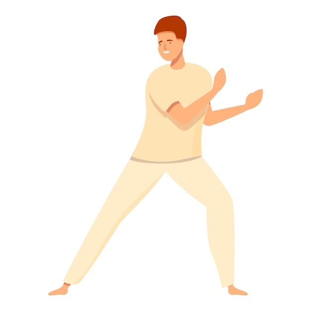 Actieve capoeira icon cartoon vector sport training