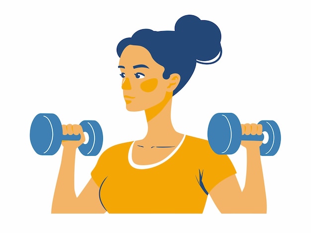 Actieve vrouw die gewichten tilt in een fitnessroutine