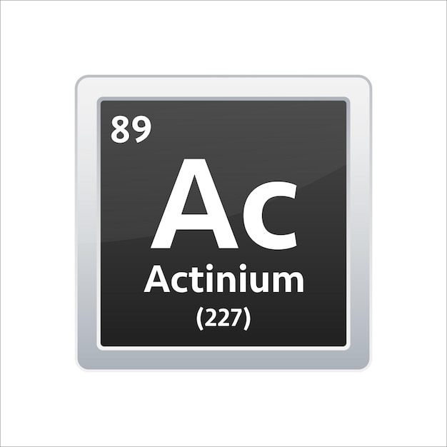 Actinium symbol Chemical element of the periodic table Vector stock illustration