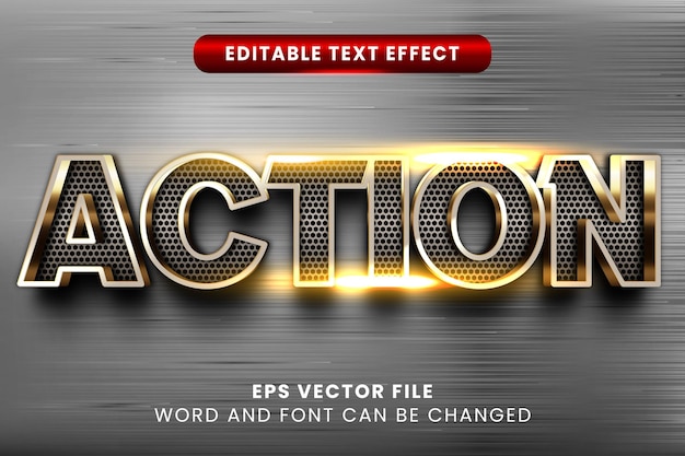 Action 3d editable text effect