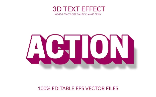 Action 3D Vector Eps Text Effect Template