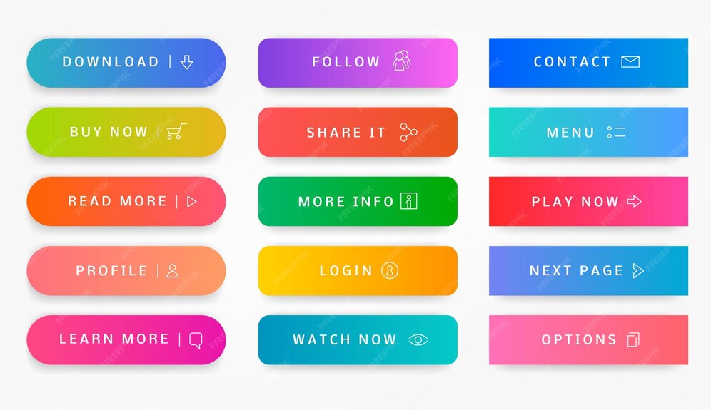 Premium Vector | Action button webpage interaction element modern app ...