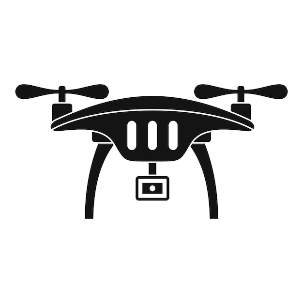 Икона дрона с акционной камерой Простая иллюстрация векторной иконы дрона с экшн-камерой для веб-дизайна, изолированной на белом фоне