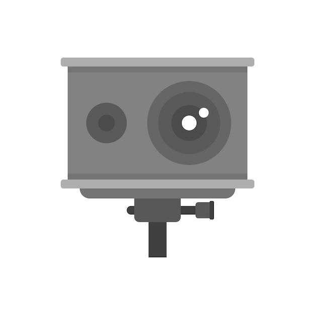 Vettore icona della telecamera d'azione illustrazione piatta dell'icona del vettore della telecamera d'azione isolata su sfondo bianco