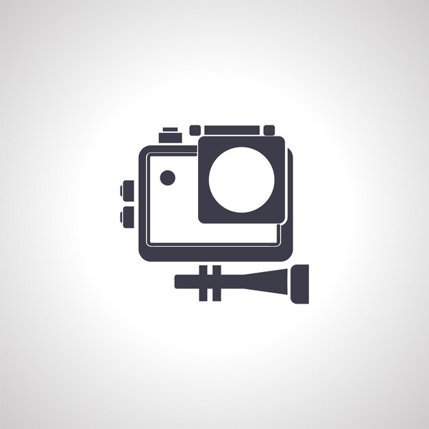 Action camera icoon vector vaste illustratie pictogram geïsoleerd op wit