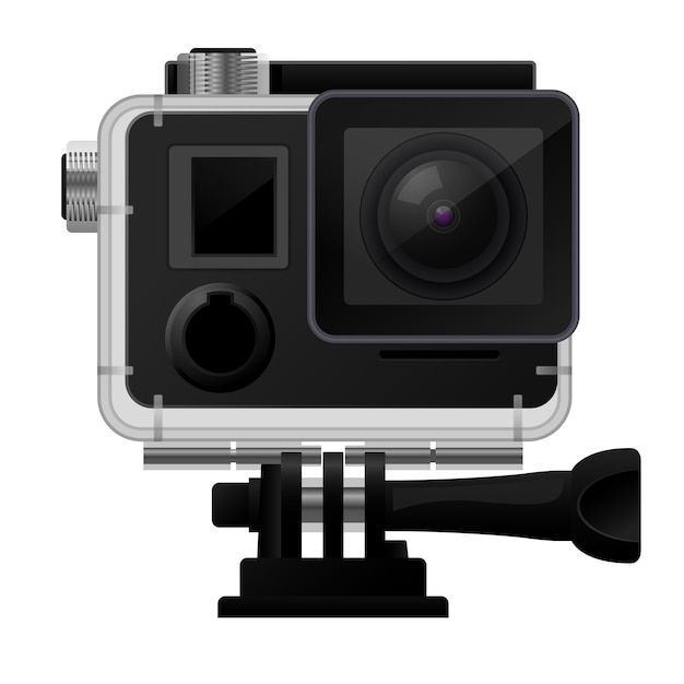 Вектор Экшн-камера в водонепроницаемом футляре - значок спортивной камеры