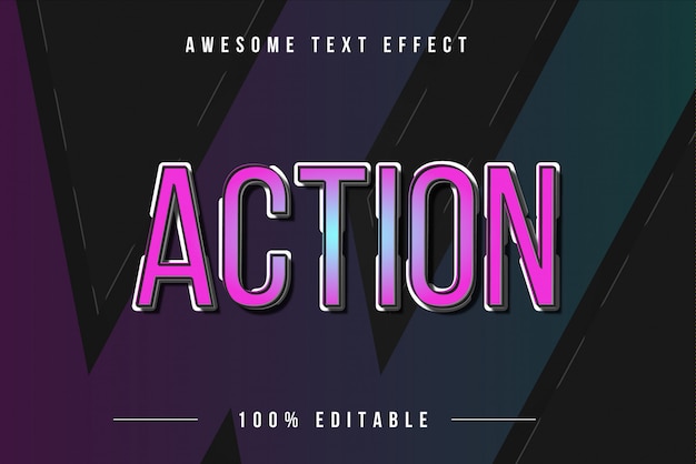 Action colorful 3d text effect