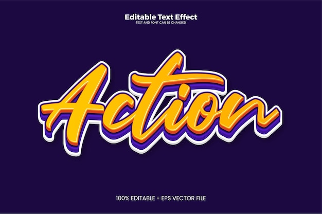 Action editable text effect in modern trend style