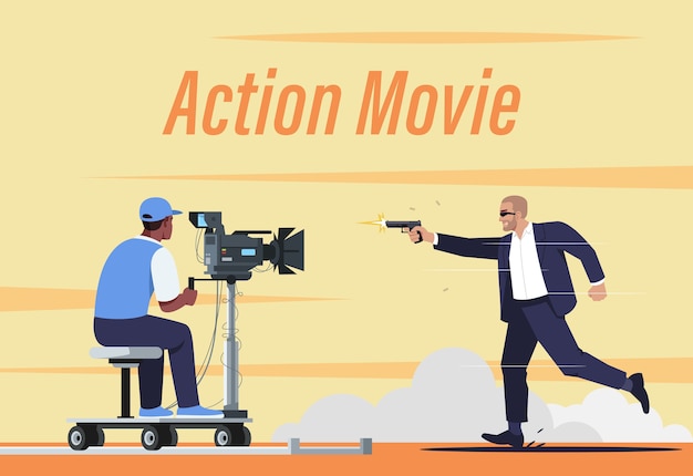 Vettore modello di poster del film d'azione