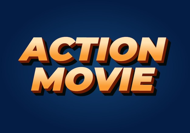 アクション映画のテキスト効果は近代的な色で3Dに見えます
