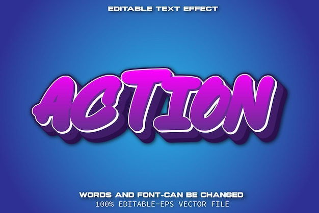 Vector action text effect cartoon style