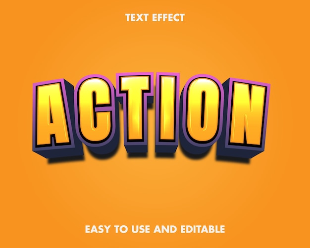 Action Text Effect. Editable Font Style.