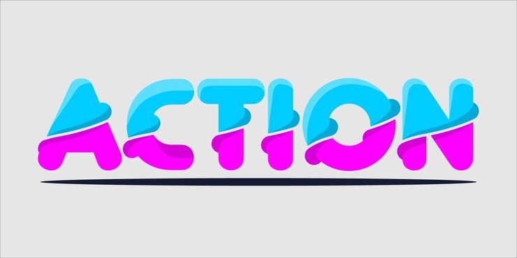 Vector action word art typography illustration vector