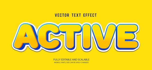 Active 3d Editable Text Effect Vector Template With Cute Background