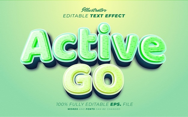 Vector active cartoon editable text effect