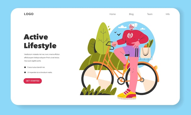 Active lifestyle concept senior woman engaging in fitness by cycling outdoors promoting health and