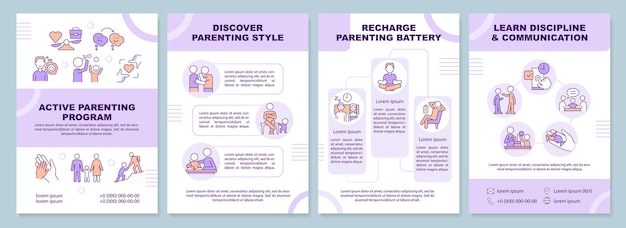 Active parenting program purple brochure template