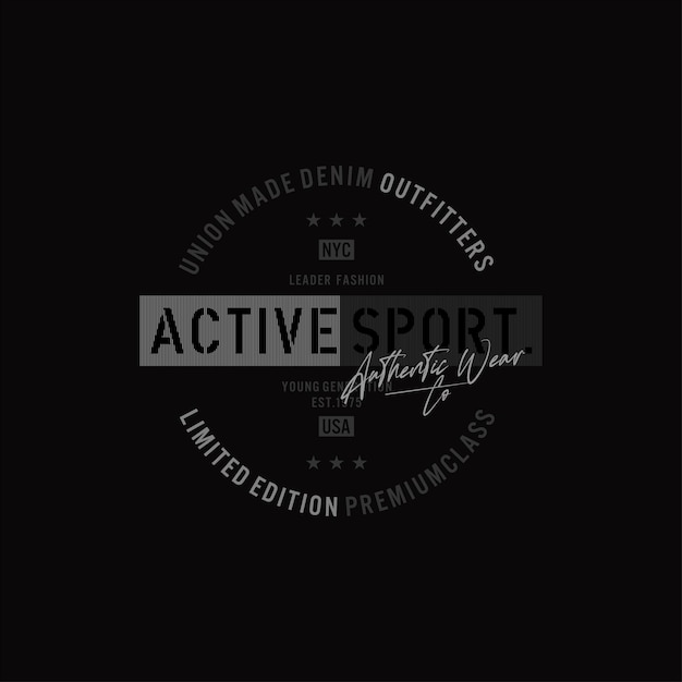 active sport design stamp for print t shirt and etc