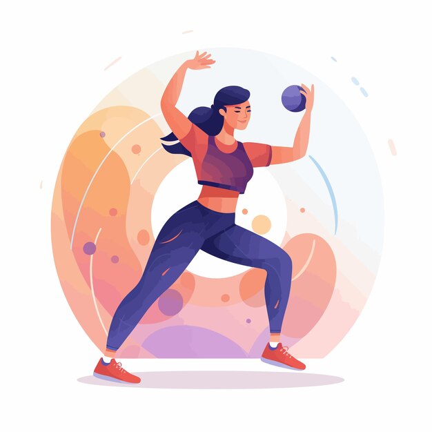 Vector active_woman_engaging_in_fitness_activities