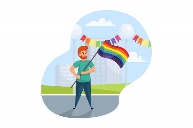 Vector activisme, lgbt parade concept.